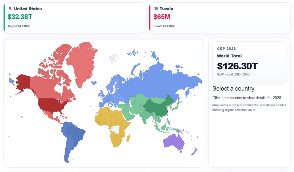 world GDP live map