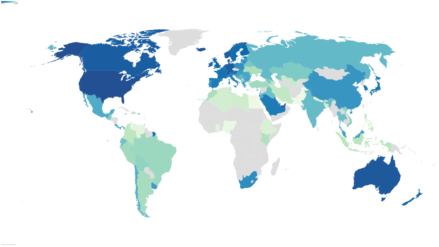 Average Monthly Salary by Country 2025 (After Tax)