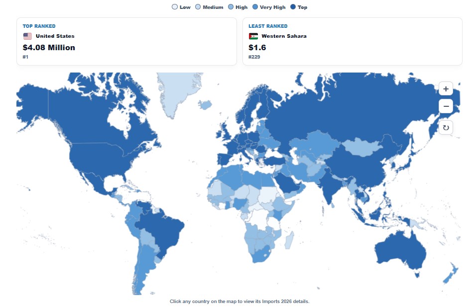 Imports by Country map