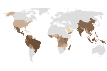 Coffee Production by Country world map