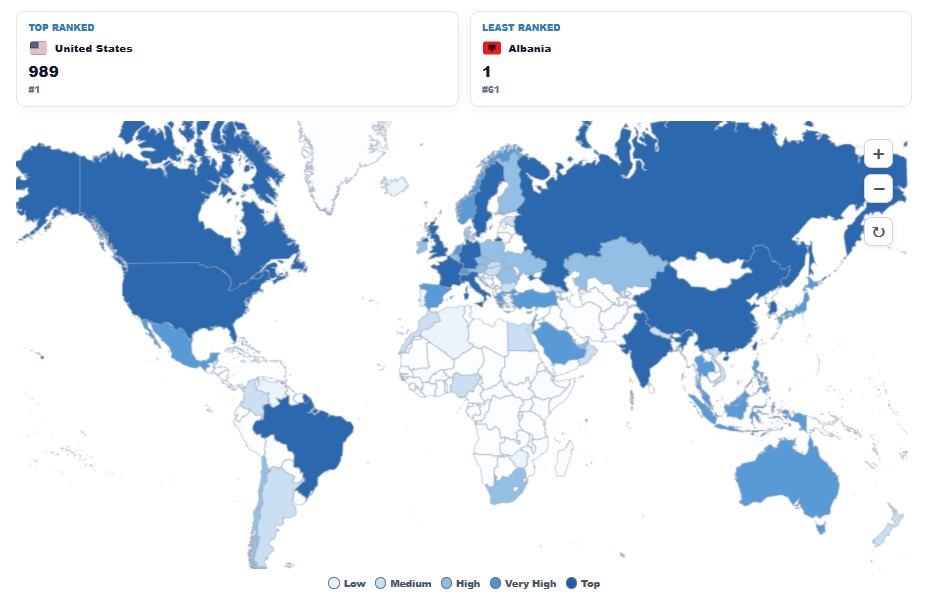 Billionaires by Country MAP