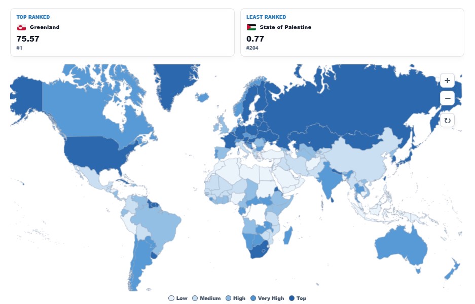 Suicide Rates by Country map