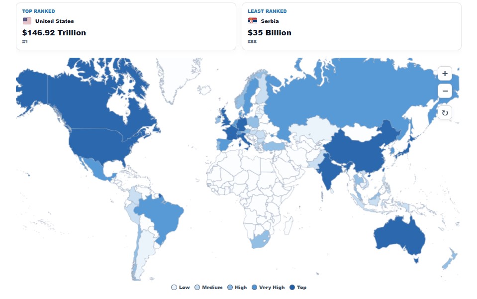 Total Wealth by Country map