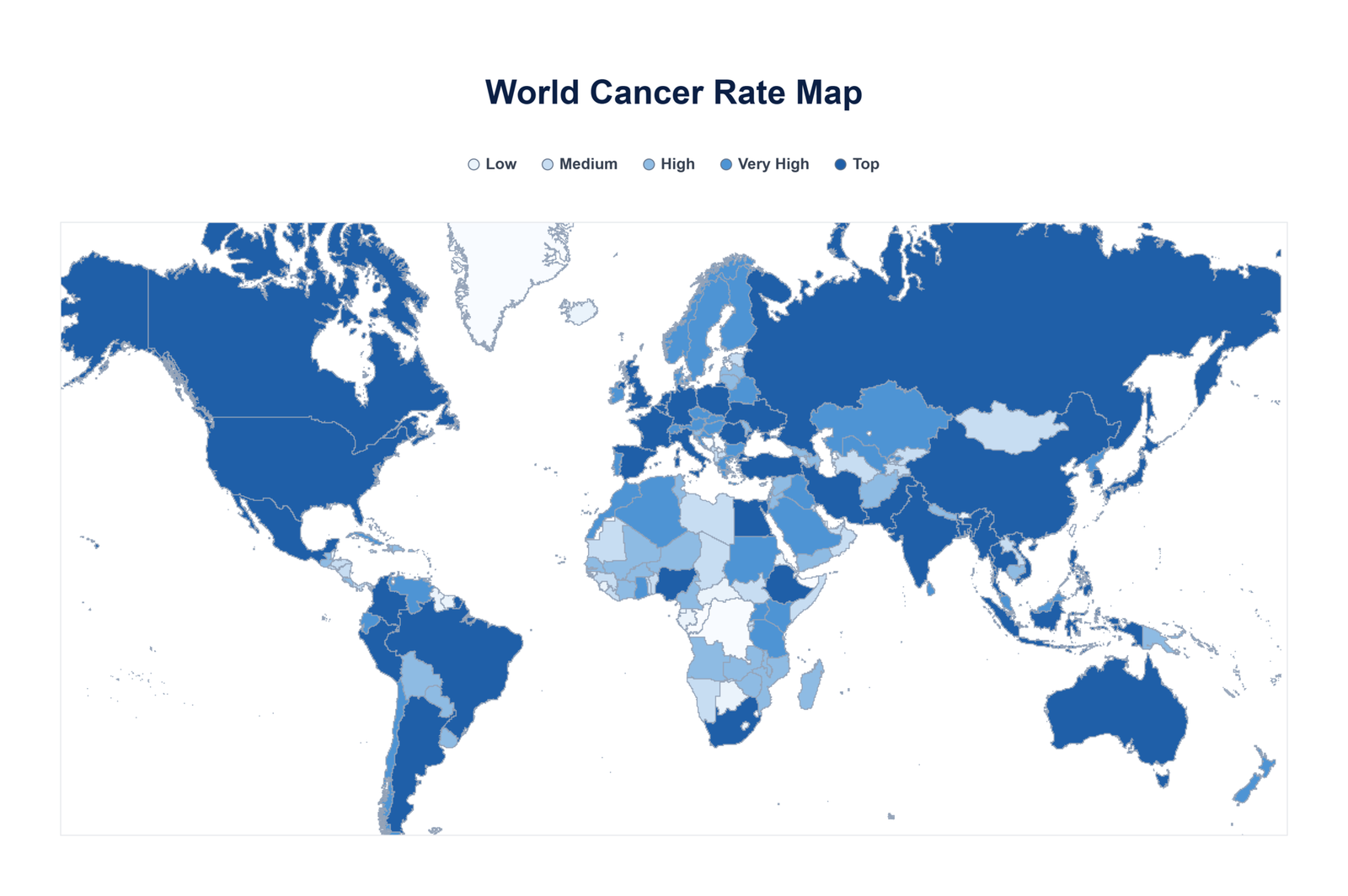 Cancer Rate by Country world map